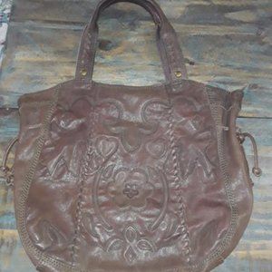 Vintage Lucky Brand Mocha Leather Shoulder Bag